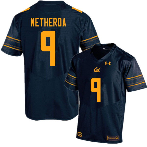 Men #9 Alex Netherda Cal Bears UA College Football Jerseys Sale-Navy